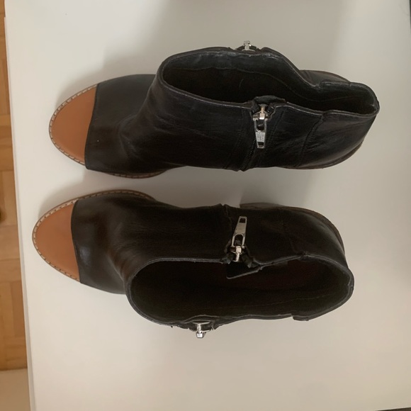 Dolce Vita Black Peep Toe Bootie With Wood Heel - Picture 5 of 15